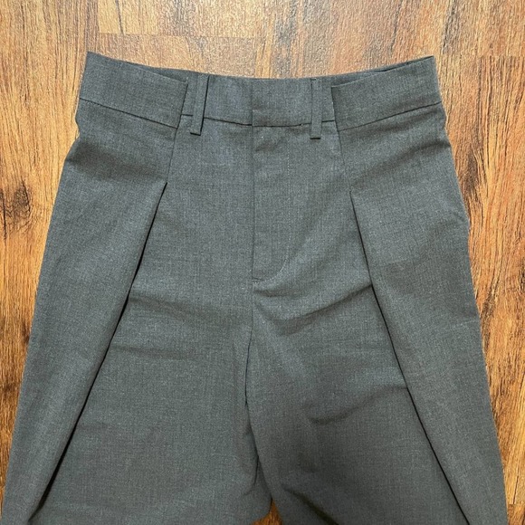 NWT ZARA Ribcage Rise Wide Leg Draped Front Trouser Pants Pockets Gray SZ S - Picture 2 of 6